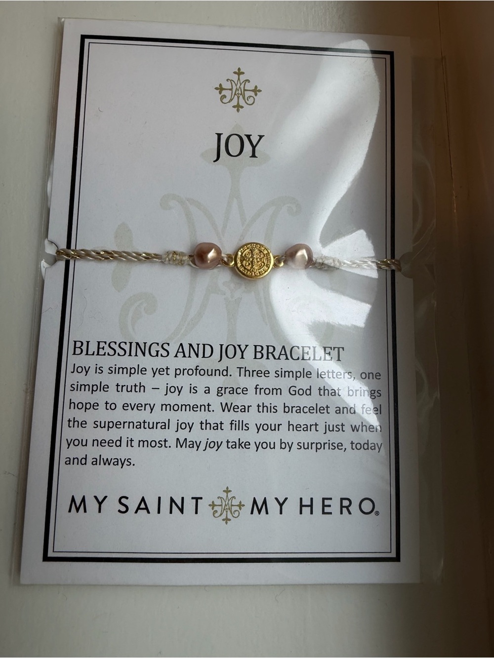 My Saint My Hero Joy Blessings Bracelet - Gold and Pearlescent - Picture 2 of 3